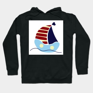 Sailing boat in the sea and sun Hoodie